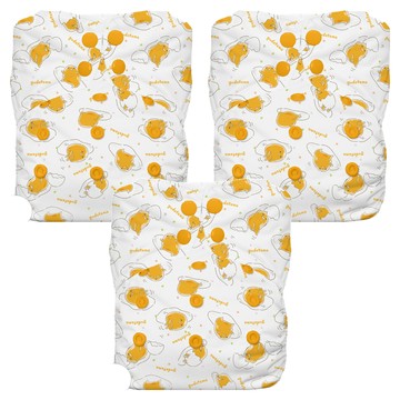 THiRSTiES AIO有機棉壓扣一體式布尿布 SANRIO聯名款 0~36個月成長型 親膚透氣  Gudetama 蛋黃哥  3件