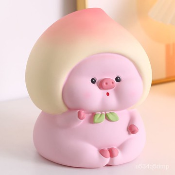 💖存錢筒 撲滿 存錢桶 零錢盒 大存錢筒 存錢罐 存錢箱 水果哼哼小豬存錢罐男女孩子新款衹進不出兒童摔不爛可愛玩具