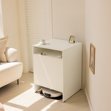 lassem DIY 掃地機器人收納櫃 附輪款  55 x 52 x 76 公分  白色