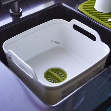 【台灣熱銷】日式洗菜盆廚房家用塑料大號 手提洗碗槽濾水盆 移動水槽洗碗池碗盤