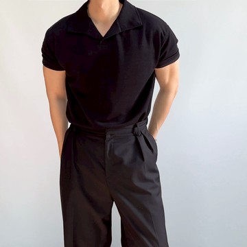 正韓修身針織翻領棉質短袖上衣 7色 (B7) YUPPIE 預購商品 0403