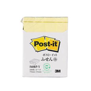 3M Post-it ポストイット 再生紙 ふせん小 イエロー 3M-560RP-Y