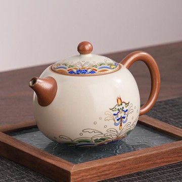 凌勝汝窯泡茶壺家用高檔陶瓷茶壺單壺一人用泡茶器功夫茶具西施壺
