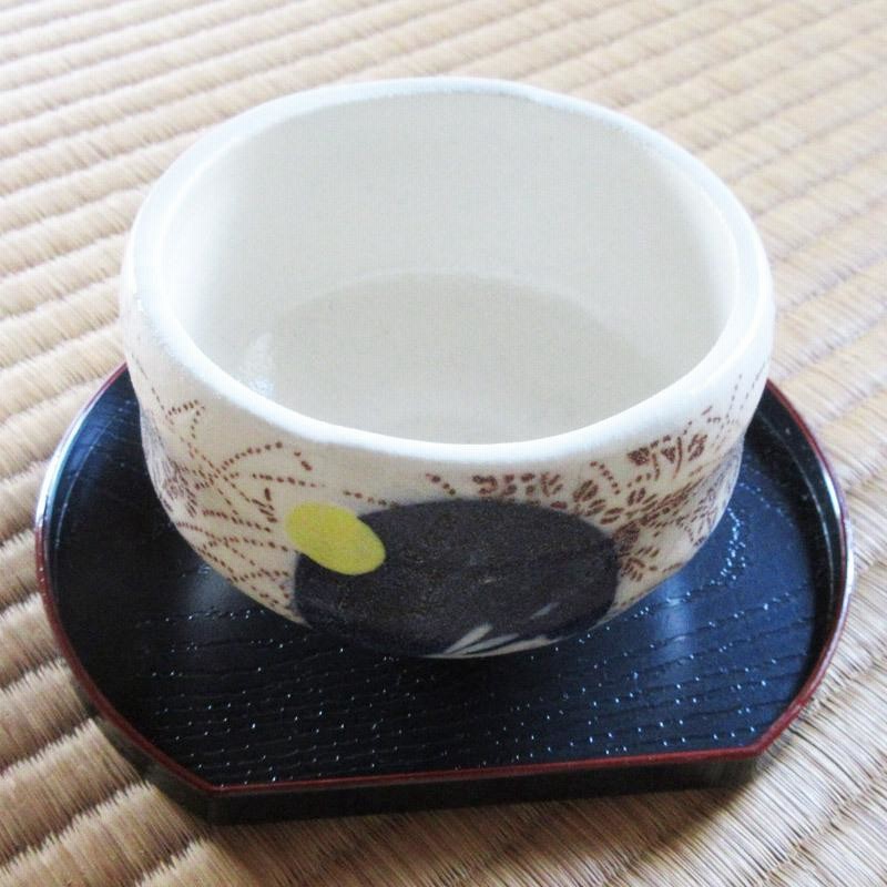 完売】小抹茶碗 お月見うさぎ / 抹茶茶碗 かわいい ウサギ 萩