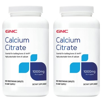 GNC 健安喜 檸檬酸鈣1000食品錠 1000mg 180顆 補充鈣質 維持骨骼與牙齒健康  2罐