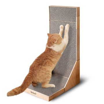 DING DONG PET 貓咪壁掛式貓抓板  1組  34.5 x 70.5cm  木紋色
