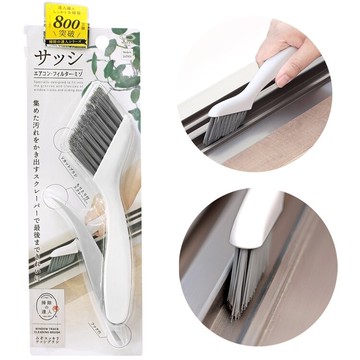耀您館★日本MARNA掃除達人窗框軌道溝槽縫隙刷清潔刷W-643W除塵刷(V型刷毛;含刮杓;附掛洞)亦適拉門櫥櫃凹槽&冷氣出風口【APP下單點數4倍送】
