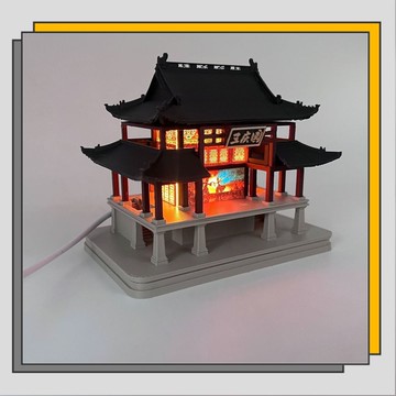 🔥臺灣出貨🔥原創微縮家居戲臺夜燈模型/