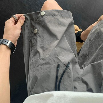 男士速幹美式工裝短褲夏季寬鬆潮牌口袋直筒五分褲休閒褲子