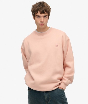 Superdry Men's Blank Oversized Crew Sweatshirt Pink Size: S