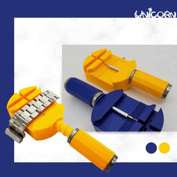 -兩色-黃&藍多功能錶帶調節器 拆錶器 手錶長度拆卸調整工具 手錶便攜調節器【WB1100312】Unicorn