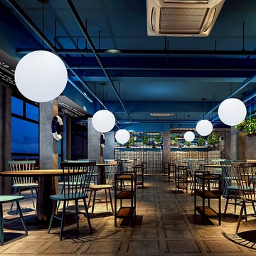 LED餐廳客廳吊燈商場樓梯圓形吊燈現代簡約酒店創意網紅裝飾球燈