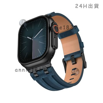 🔥免運 臺灣出貨🔥蘋果ApplewatchUltra皮革錶帶 蘋果iwatchS11/S10/9/8皮革錶帶 S10