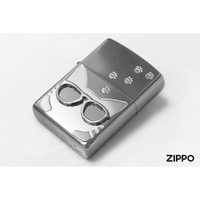 Zippo ジッポライター 猫 ネコ 足跡 サングラス メタル Love Cat シルバー BdCAT-SV プレゼント 女性 かわいい |  LINEブランドカタログ