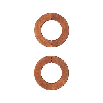 日本 3Coins 木製窗簾扣環-棕色 2st (JN5028)