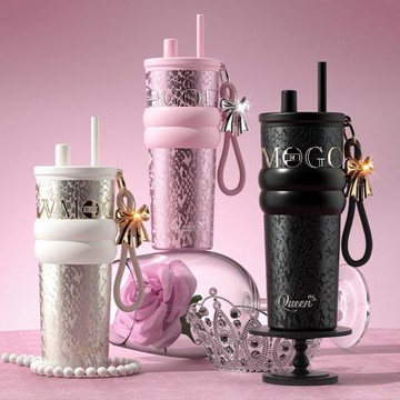 雙飲咖啡杯710ml創意時尚便攜保溫杯隨身商務活動禮品水杯