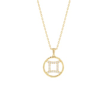 【Zodiac系列】十二星座培育鑽石項鍊 - 雙子座