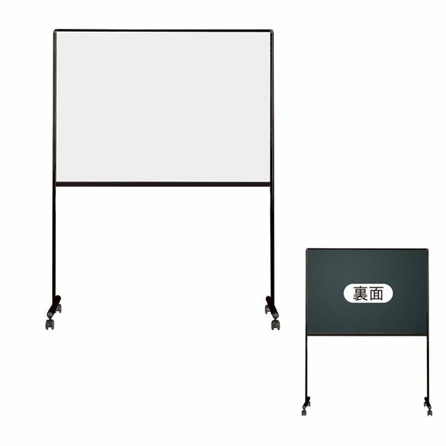 井上金庫 ホワイト ブラックボード W1326 D557 H1750 両面仕様 ホーロー スチール キャスター付 EBMB-34