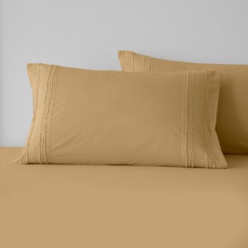 奧可利200織剪花純棉枕套2入 琉璃黃