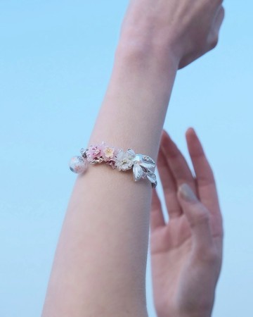 緋緋琉璃櫻水球伸縮鏈手環