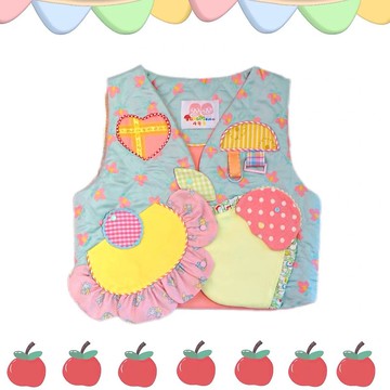 雙面穿花花蘋果夾棉馬甲背心小外套