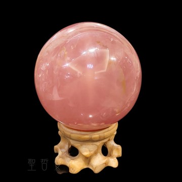 💖高品馬島粉晶球0317-24號(附座) (Rose Quartz) 水晶球 ~感情和諧、提升人緣/戀愛運