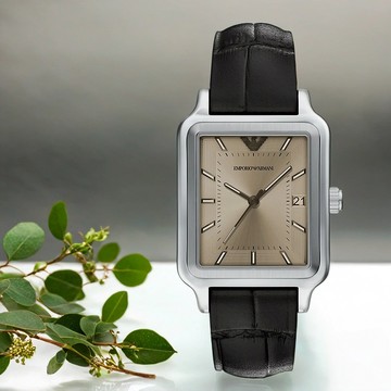EMPORIO ARMANI 亞曼尼 復古方形日期手錶-32mm AR11756