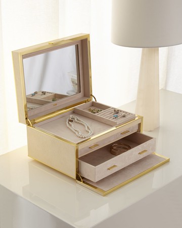 Luxe Faux Shagreen Jewelry Box