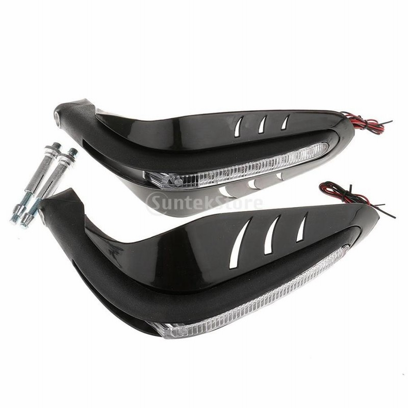 オートバイ用 22mm ハンドルバー適応 ハンドガード プロテクター LED