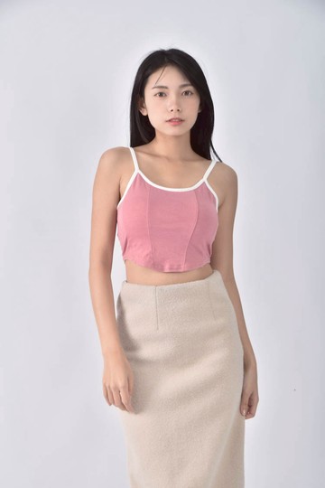 (XS（含）以下) 【凱欣私服】棉質細肩BRATOP粉色上衣