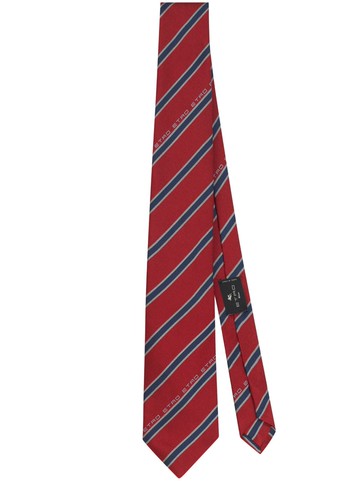 ETRO - striped silk tie - men - Silk - One Size - Red