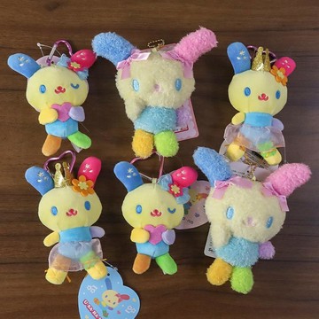 🍀臺灣出貨🍀日系可愛心扣花小兔毛絨公仔玩偶包包掛件卡通兔子掛飾鑰匙扣玩具