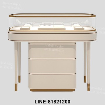 珠寶櫃 展示櫃 首飾櫃 免運 熱銷 速發 附發票 新款白光木制珠寶展示櫃專業玻璃木制珠飾展示櫃展櫃