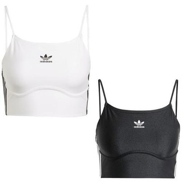 【下殺】Adidas 短版細肩背心 女裝 三葉草 白/黑【運動世界】IN8365/IU2415