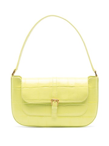 BY FAR - Miranda crocodile-embossed shoulder bag - women - Leather/Cotton - One Size - Green