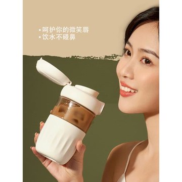 便攜玻璃杯女生高顏值水杯男士茶水分離喝水杯子女士耐高溫咖啡杯