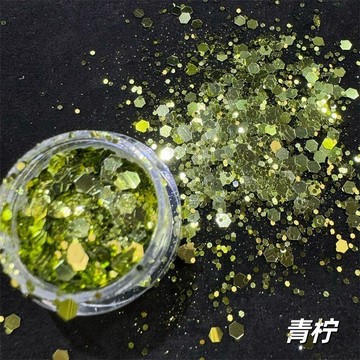 🎀台灣出貨🎀美甲材料50克爆閃亮片青檸海鹽美甲亮片顯白小紅書青蘋果綠滴膠流麻閃粉