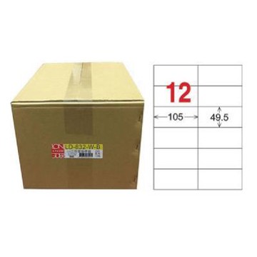 【龍德】LONGDER 三用電腦標籤 A4 12格 49.5*105mm 白色 1000張/箱 LD-832-W-B(適用雷射、噴墨、影印)