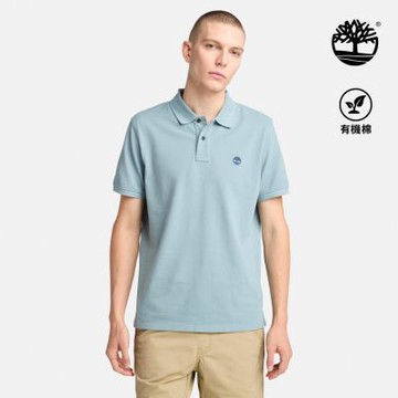 Timberland官方旗艦 男款藍綠色休閒短袖POLO衫|A6943758