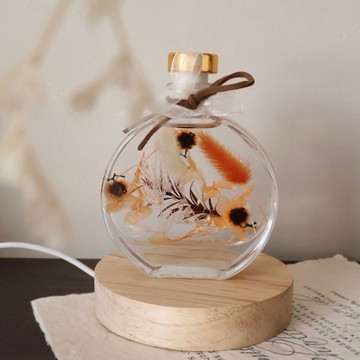 橘子汽水 永生花浮游花夜燈 畢業 生日 情人節週年禮物