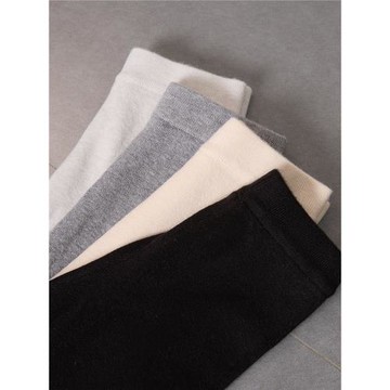 annuus 抗起球羊絨保暖針織打底褲純色九分褲黑灰