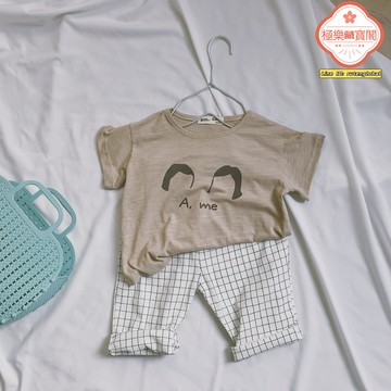 【韓版棉麻】兒童八分褲 童褲 工裝褲 格子褲 休閒褲 夏季薄款 黑條白格 男女童通用 透氣百搭