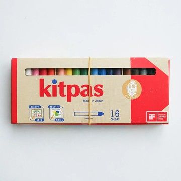 Kitpas 日本製環保無毒水洗米蠟筆十六支組（2023 iF設計獎）