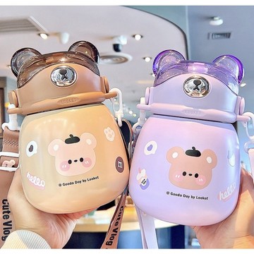 💕台灣出貨💕大容量不銹鋼保溫瓶 兒童保溫瓶  860ml  保溫保冷 316不銹鋼保溫瓶 熊熊保溫瓶
