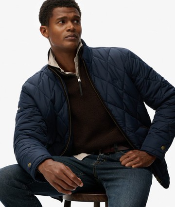 Superdry Men's Quilted Estate Liner Jacket Navy Size: L