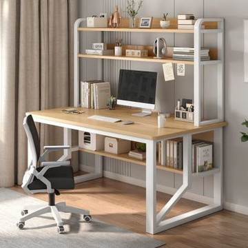 電競桌120x60x74cm 書架一體電腦桌 家用遊戲桌 現代簡約辦公桌 臥室電競桌 辦公桌 遊戲桌 電玩桌 桌上置物架