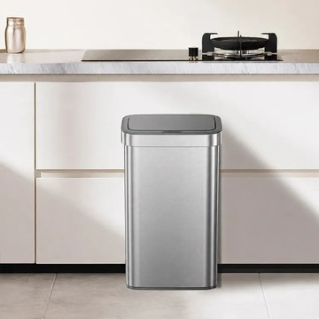 EKO 不鏽鋼智能垃圾桶50L 自動開蓋 家用廚房客廳大容量