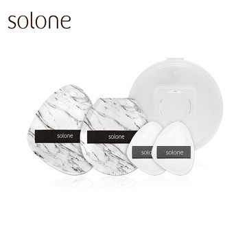 Solone 原生石舒芙蕾全套組(原生石系列2入+原石手指撲2入贈收納盒/圓形)