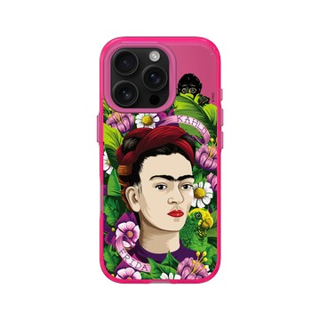 iPhone 16 Pro Clear 粉漾桃 - Frida Kahlo - 卡蘿與猴子