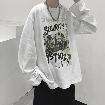 【Nobodyknows男裝】加肥加大碼t恤男寬鬆休閒潮流韓版長袖體恤ins春夏季胖子圓領上衣